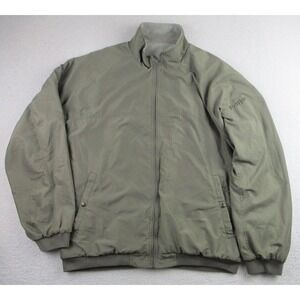 FootJoy Jacket Mens XL Green Gray Reversible Fleece Full Zip Golf Pockets Bomber